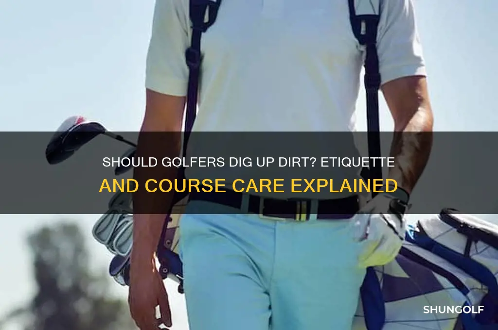 are you supposed to dig up dirt when golfing