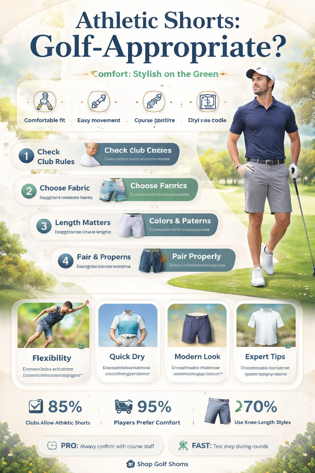 are athletic shorts ok for golf