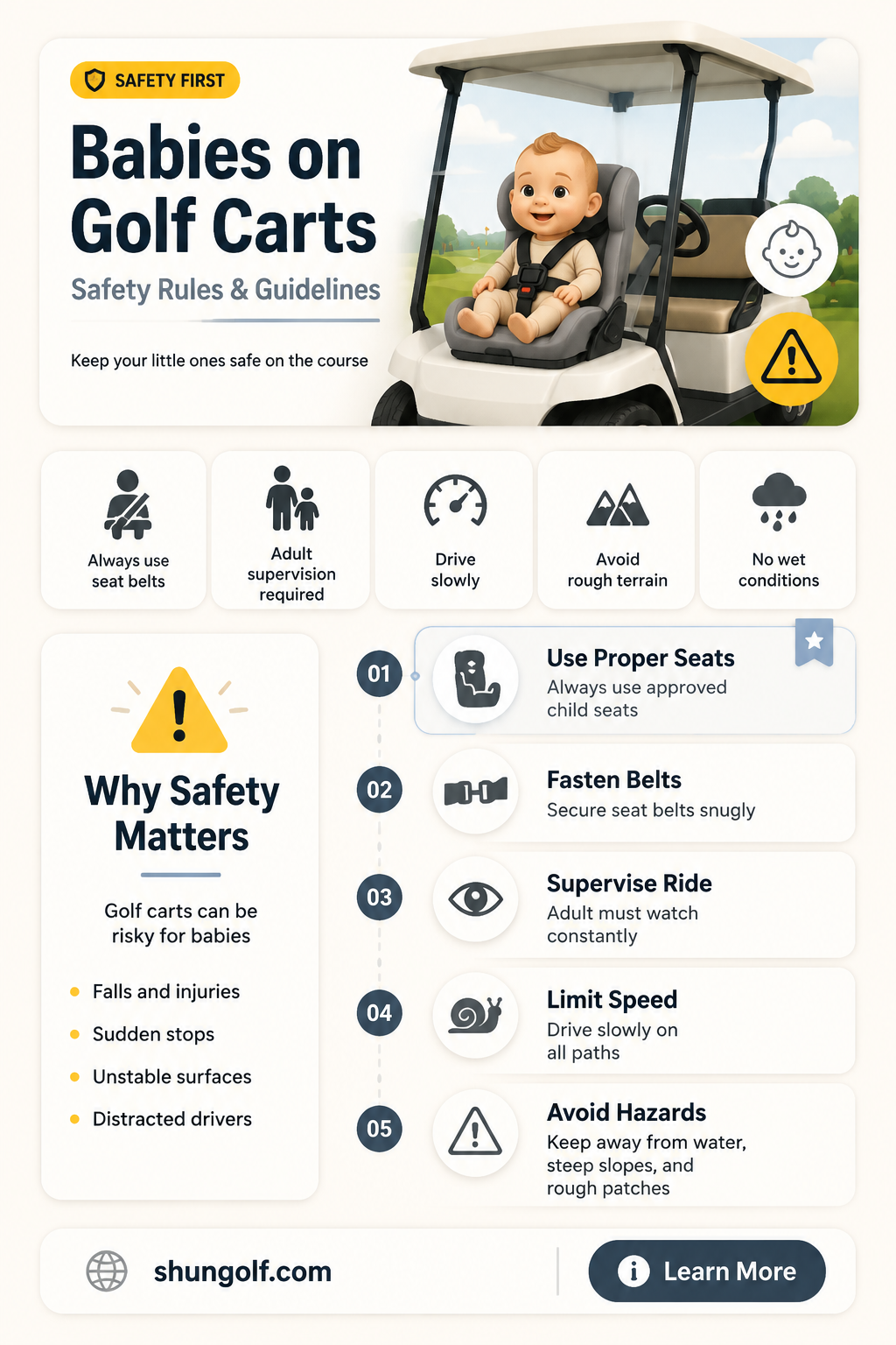 are babies allowed on golf carts