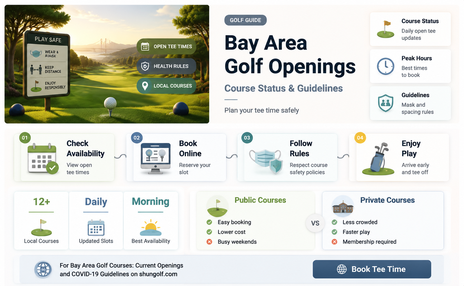 are golf courses open in the bay area