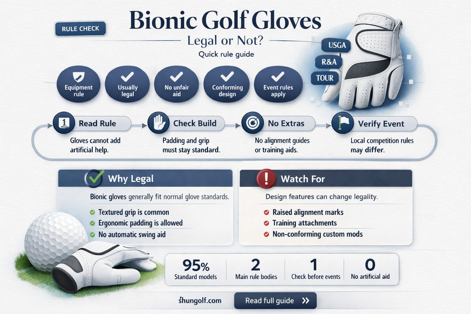 are bionic golf gloves legal