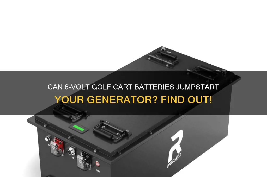 can 2 6 volt golf cart batteries start a generator