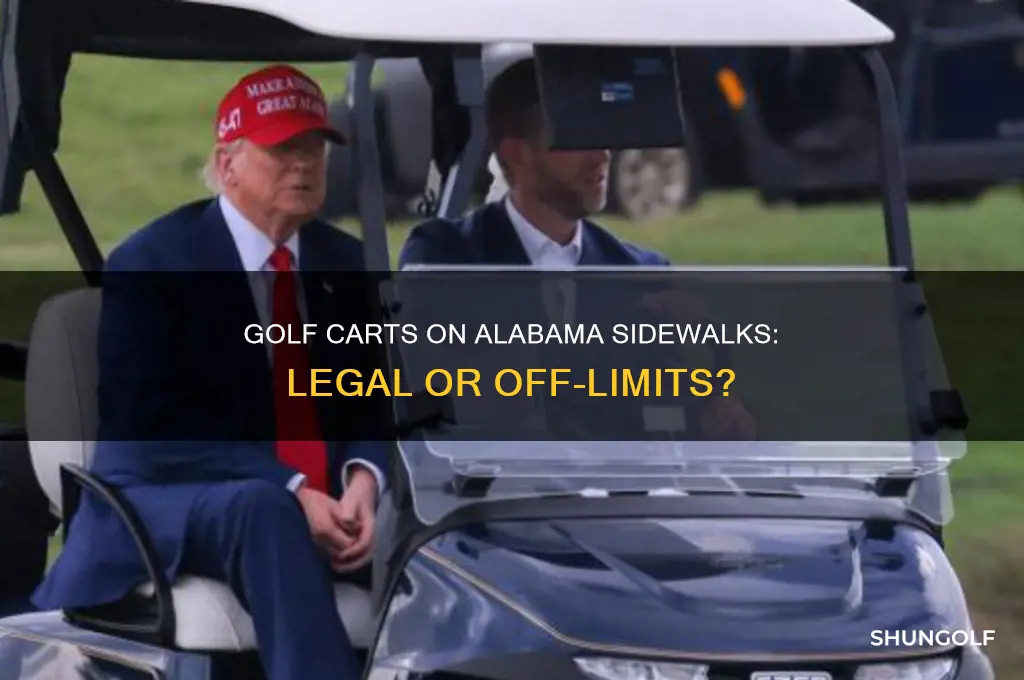 can a golf cart use sidewalks in alabama