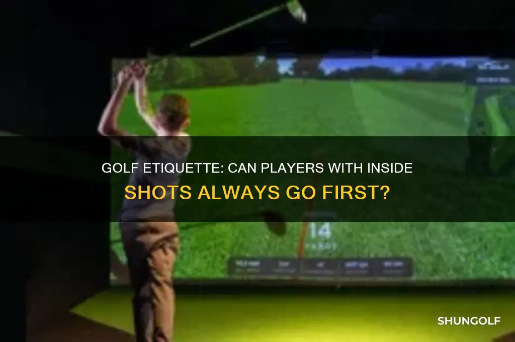 can a golf player whose shot is inside go first