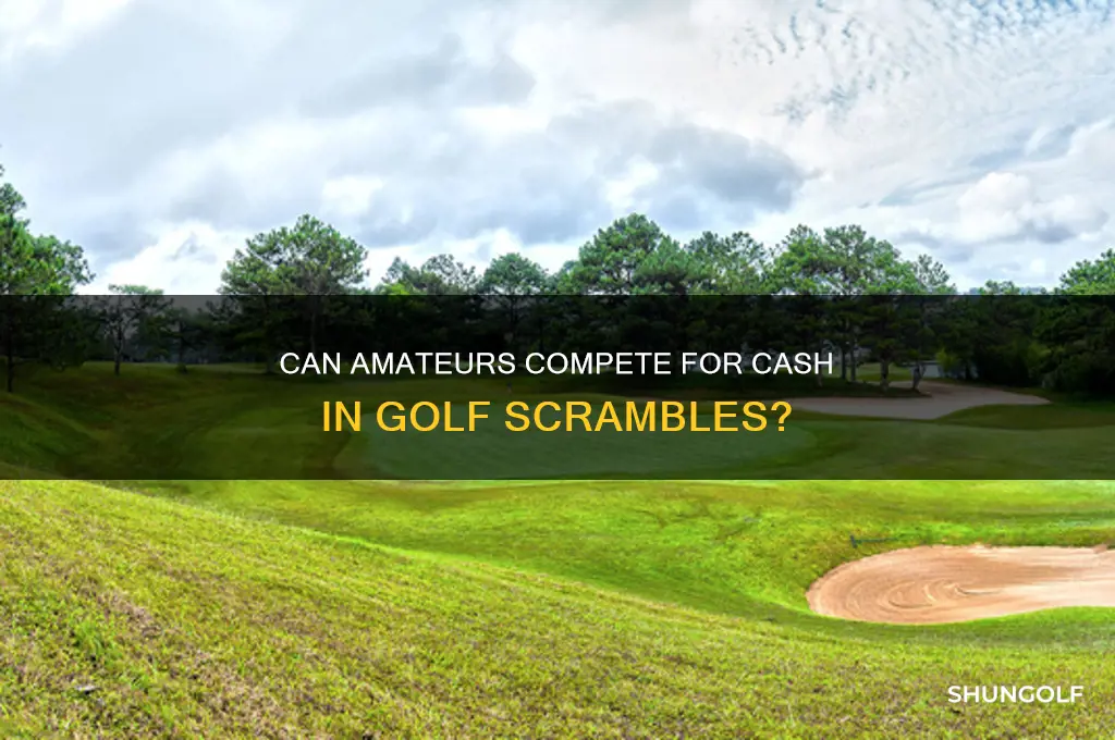 can an amateur golfer play in scrambles for money