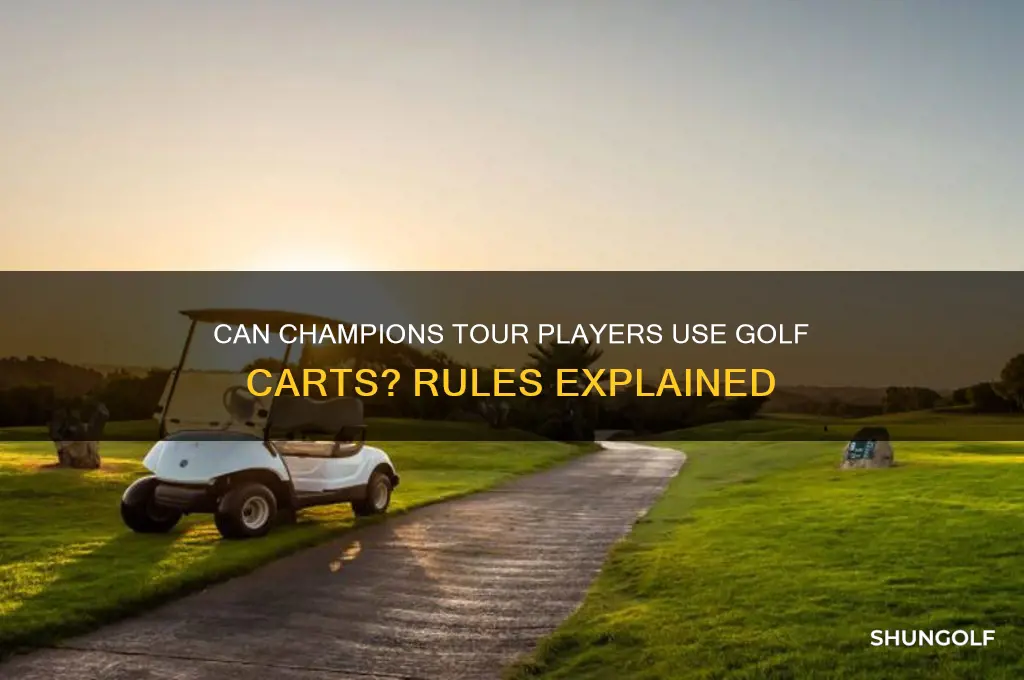 can champions tour players use golf carts