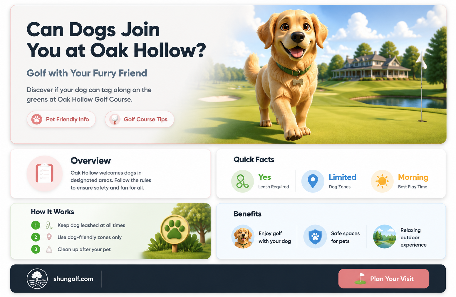 are dogs allowed on oak hollow golf course