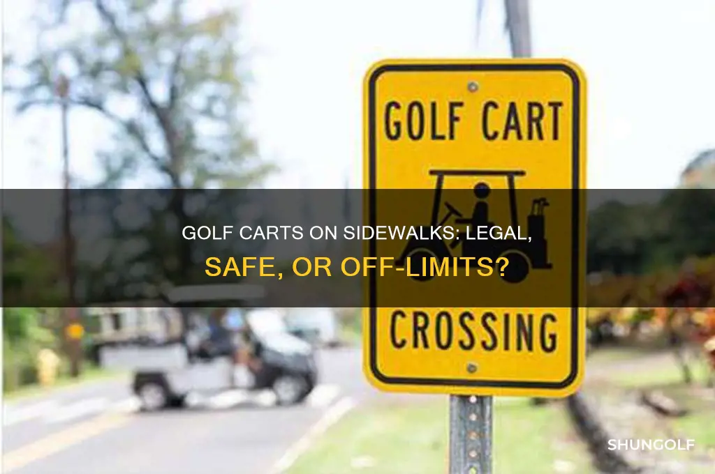 can golf carts be driven on sidewalks