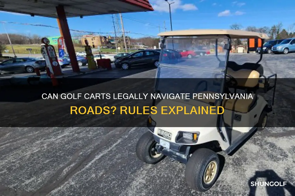can golf carts be driven on the road in pa