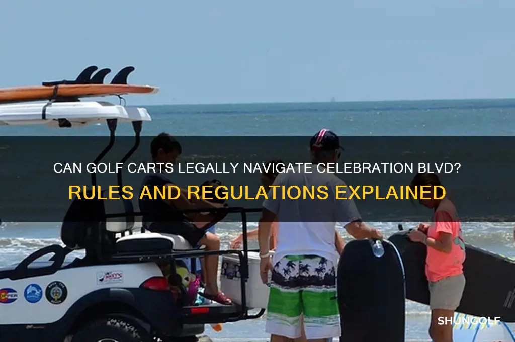 can golf carts use celebration blvd