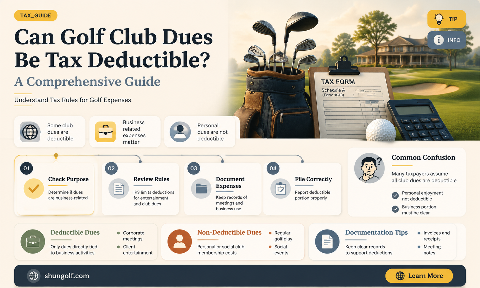 are golf club dues tax deductible