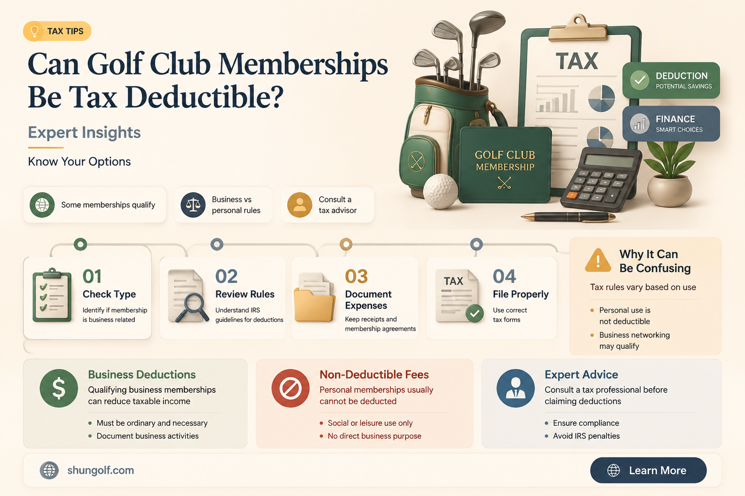 are golf club memberships tax deductible