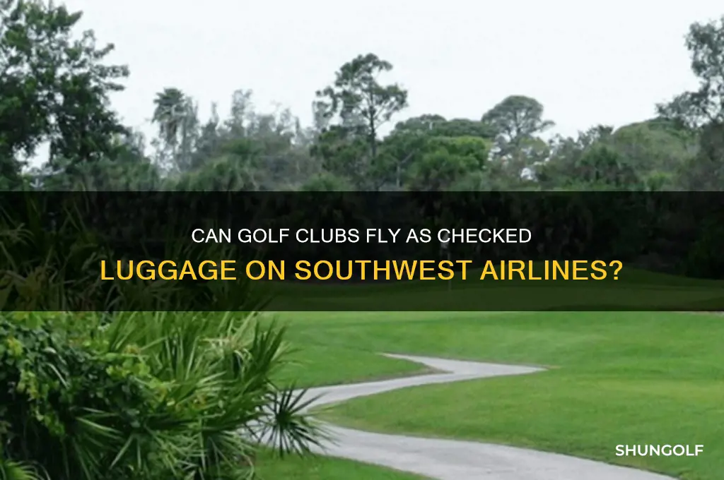 can golf clubs be be checked luggage on southwest