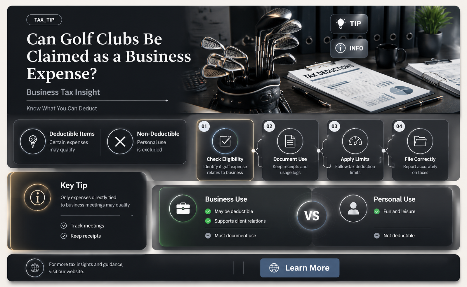 are golf clubs a business expense