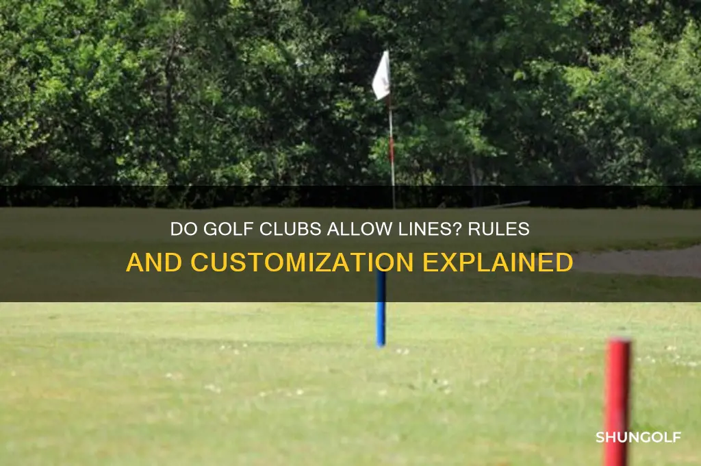can golf clubs have lines on them