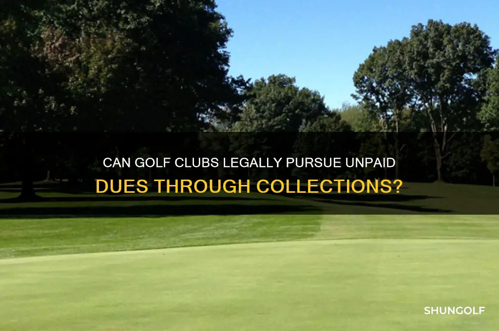 can golf clubs put unpaid dues out for collection