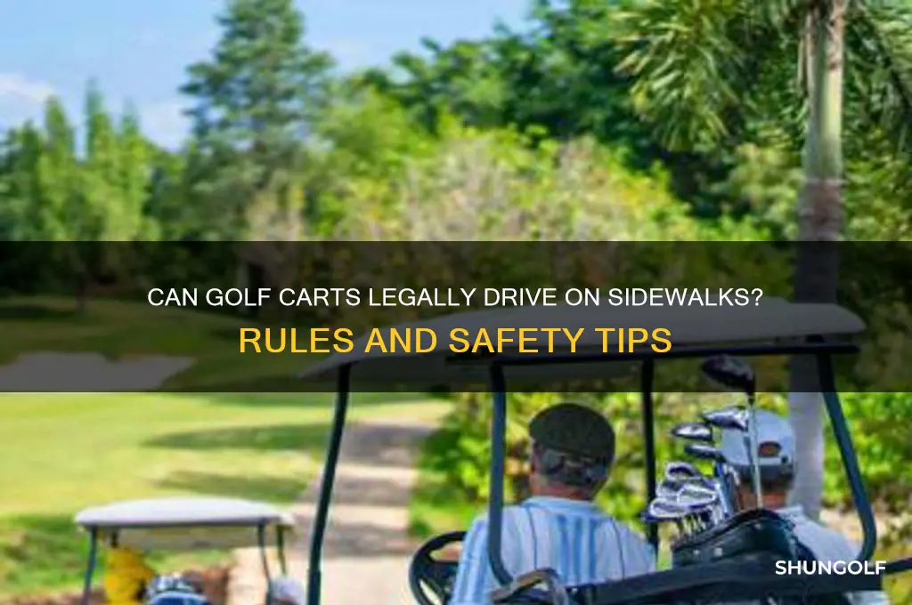 can i drive a golf cart on the sidewalk