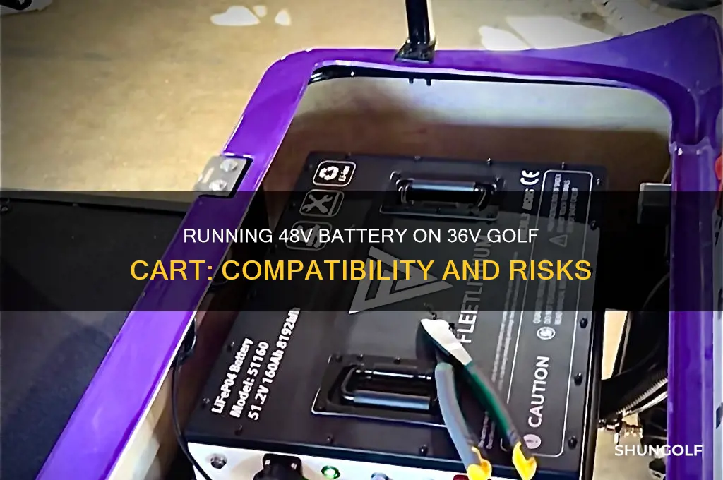 can i run 48v battery on 36v golf cart battery