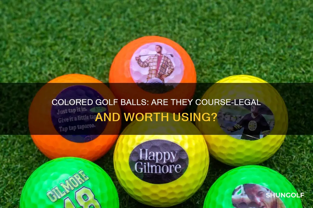 can i use a colored golf ball on the course