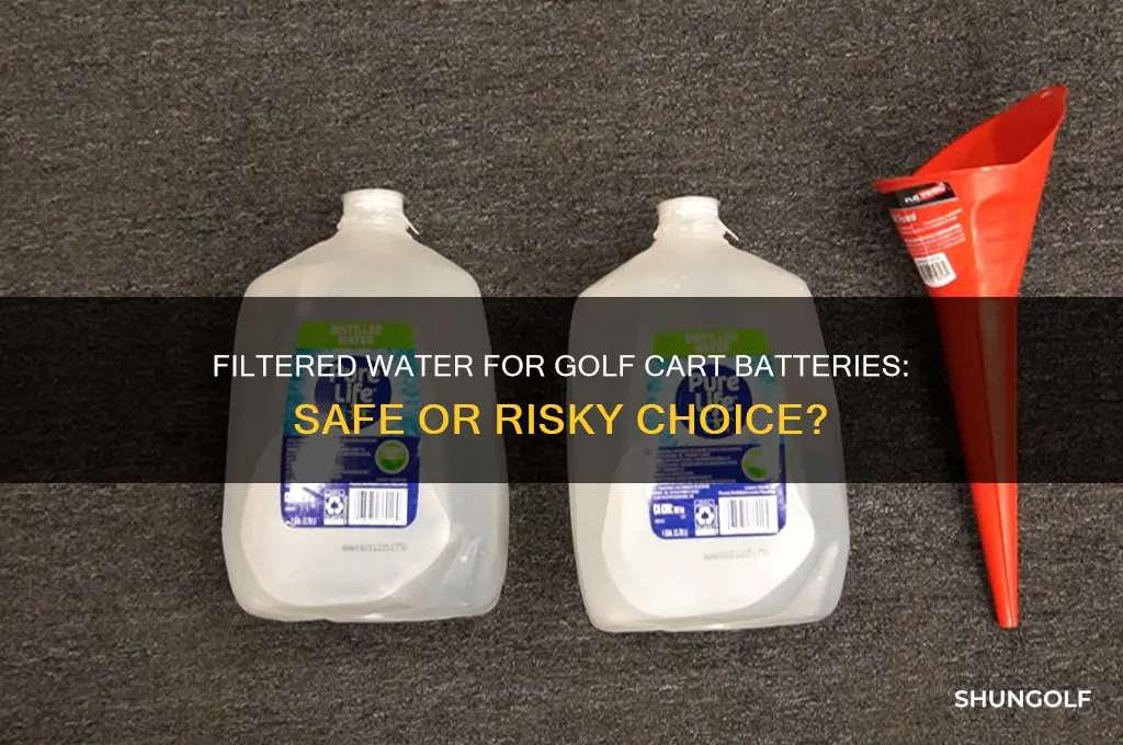 can i use filtered water in a golf cart battery