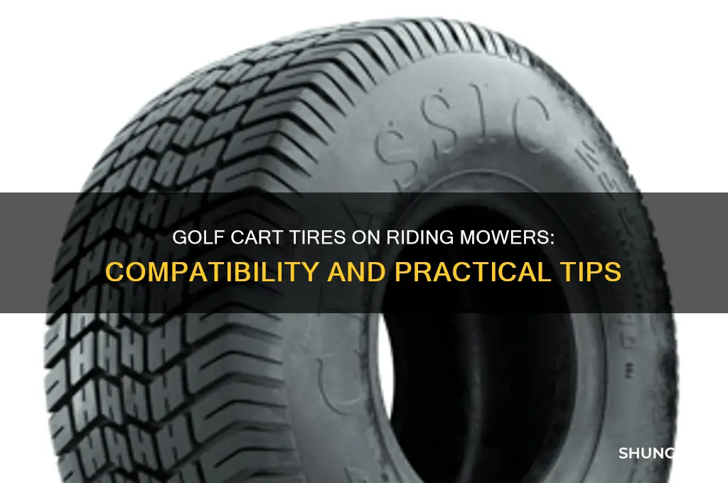 can i use golf cart tire on riding mower