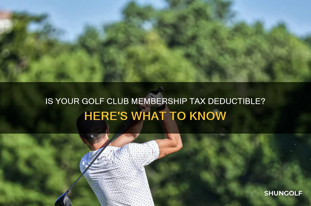can i write off golf club membership