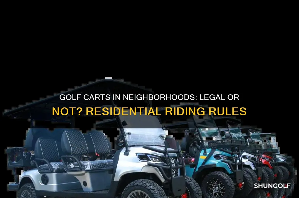 can someone ride a golf cart in a residential area