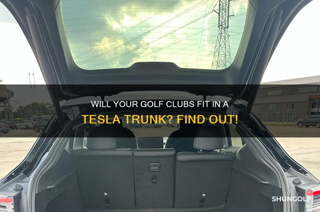can tesla trunk fit golf clubs