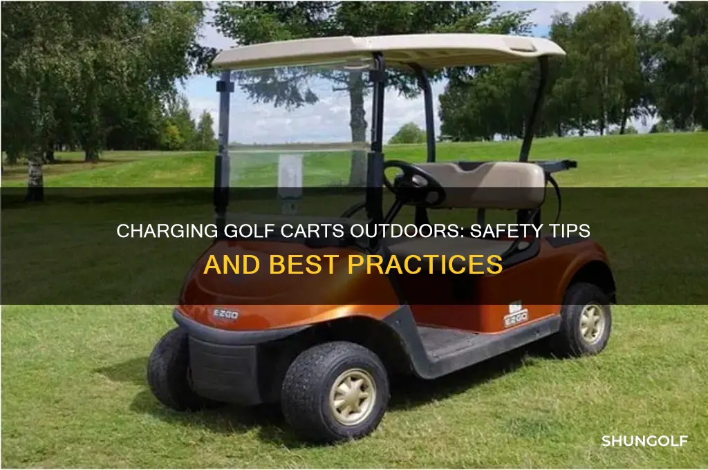 can you charge golf carts outside