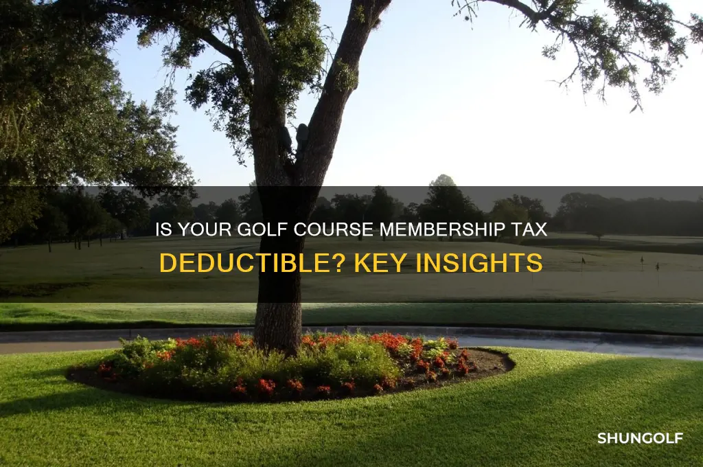 can you deduct a golf course membership