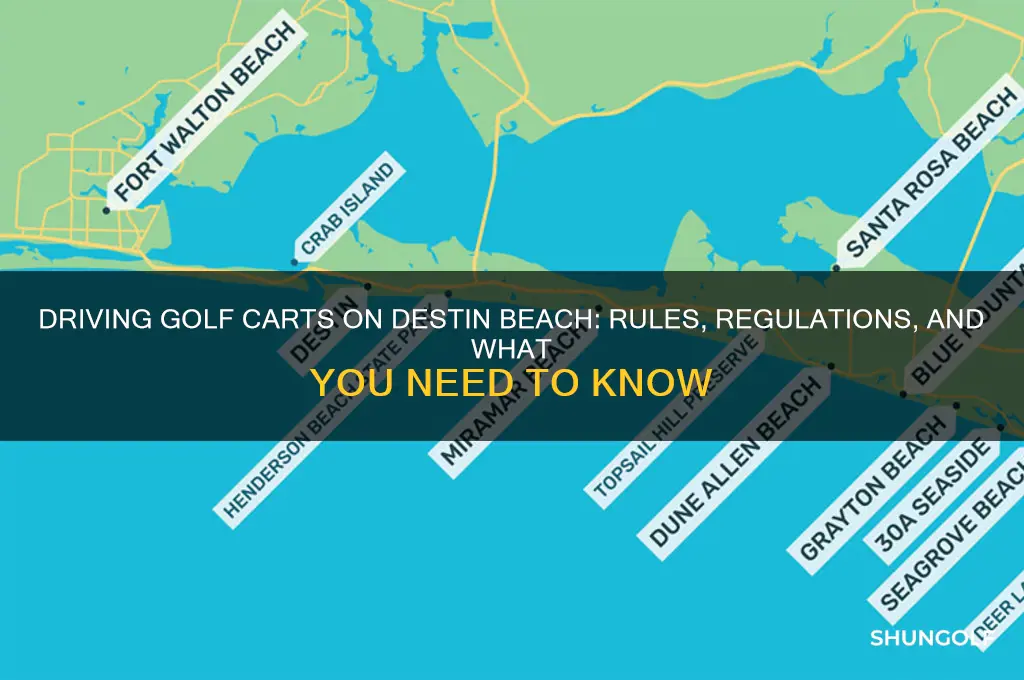 can you drive a golf cart on destin beach
