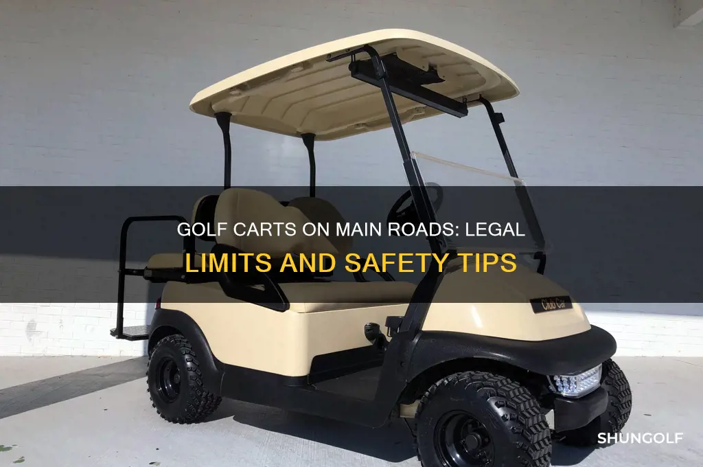 can you drive a golf cart on main roads