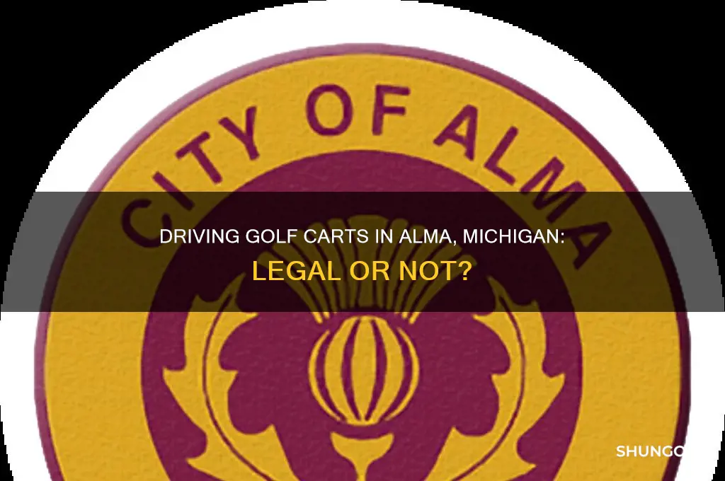 can you drive golf carts in alma mich legally