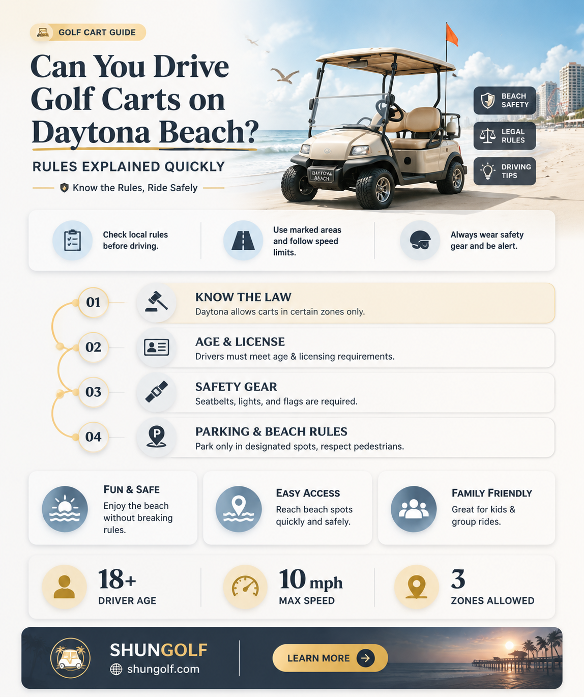 are golf carts allowed on daytona beach