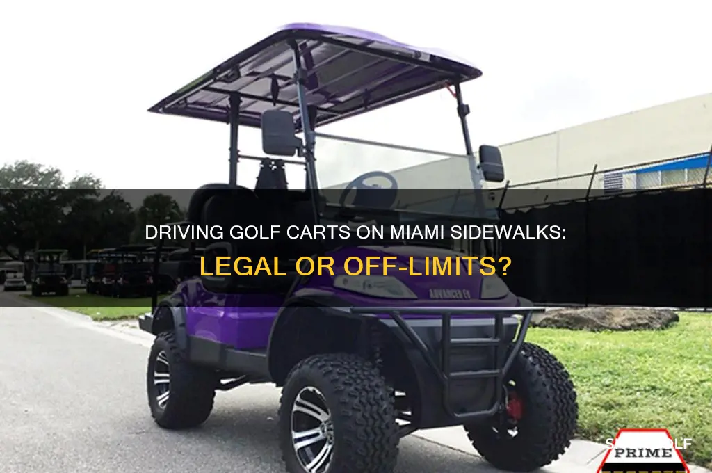 can you drive golf carts on sidewalk miami