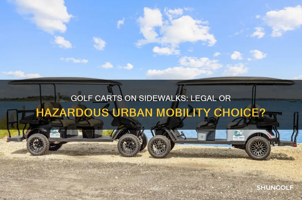 can you drive golf carts on sidewalks