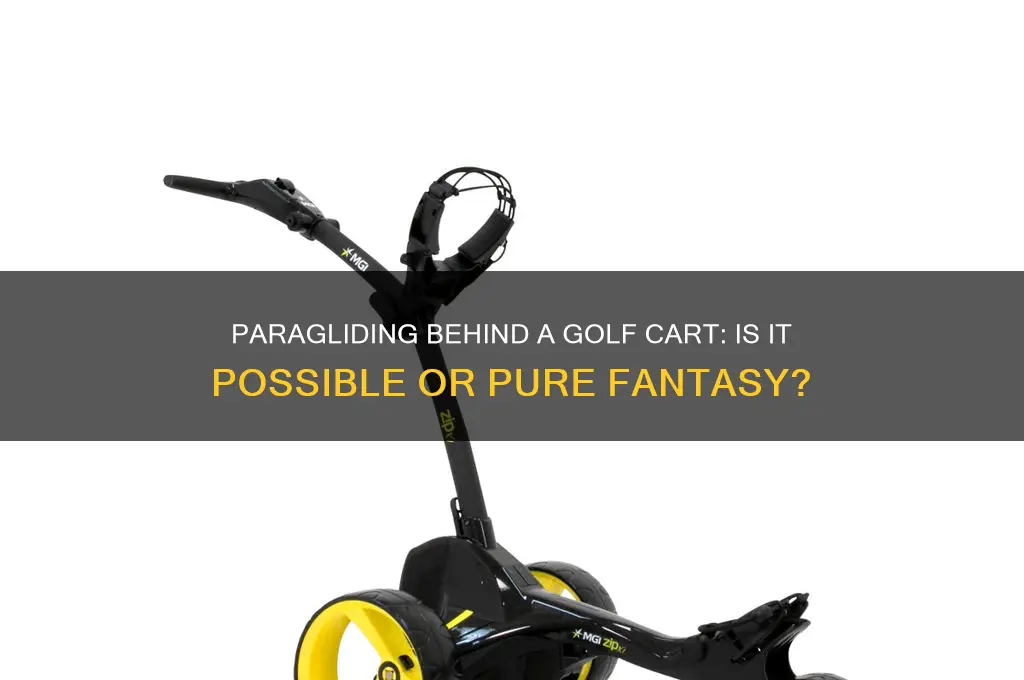 can you paraglide behind a golf cart