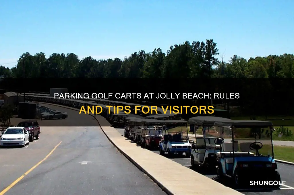 can you park golf cart at beach in jolly beach