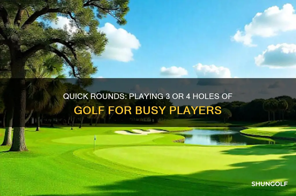 can you play 3 or 4 hoels of golf