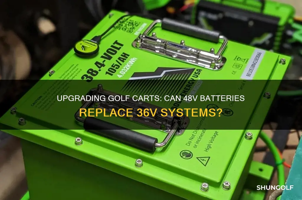 can you put 48v batteries in a 36v golf cart