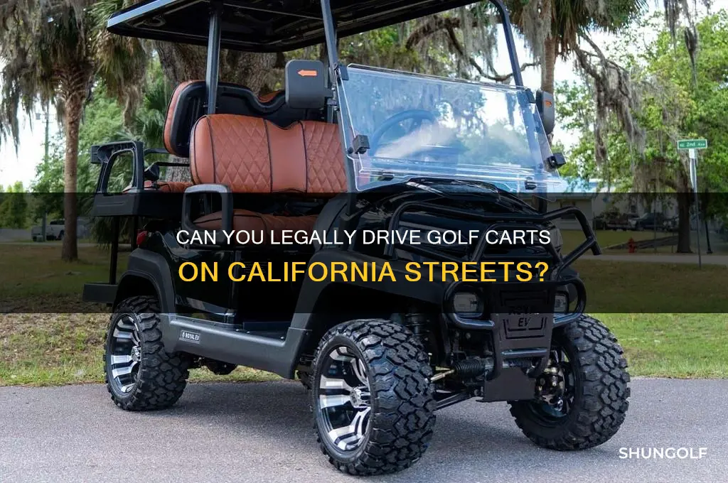 can you ride golf cart street california