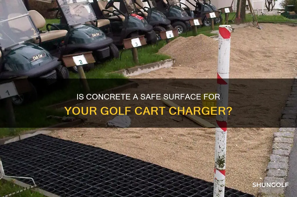 can you set golf cart charger on concrete