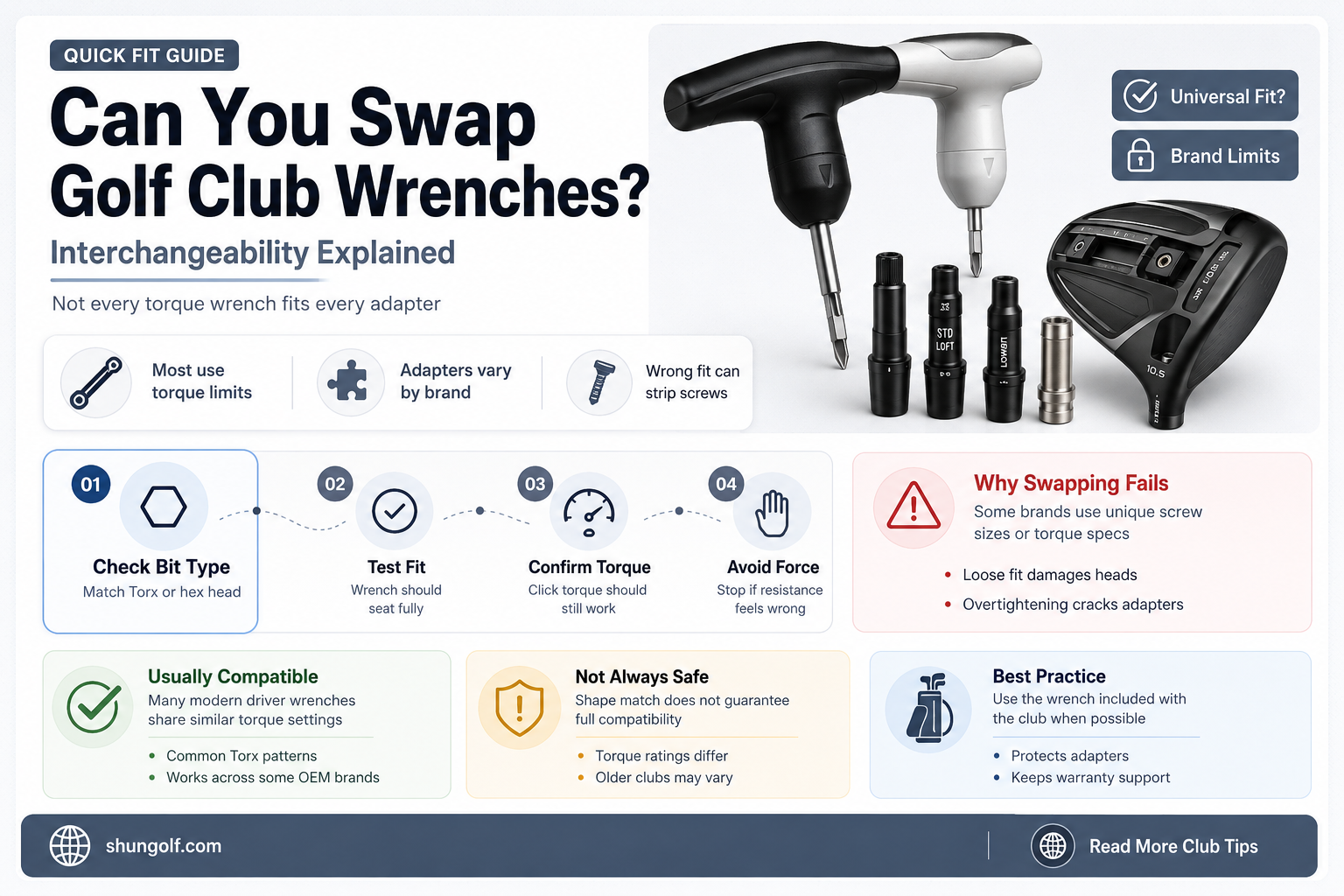are golf club wrenches interchangeable