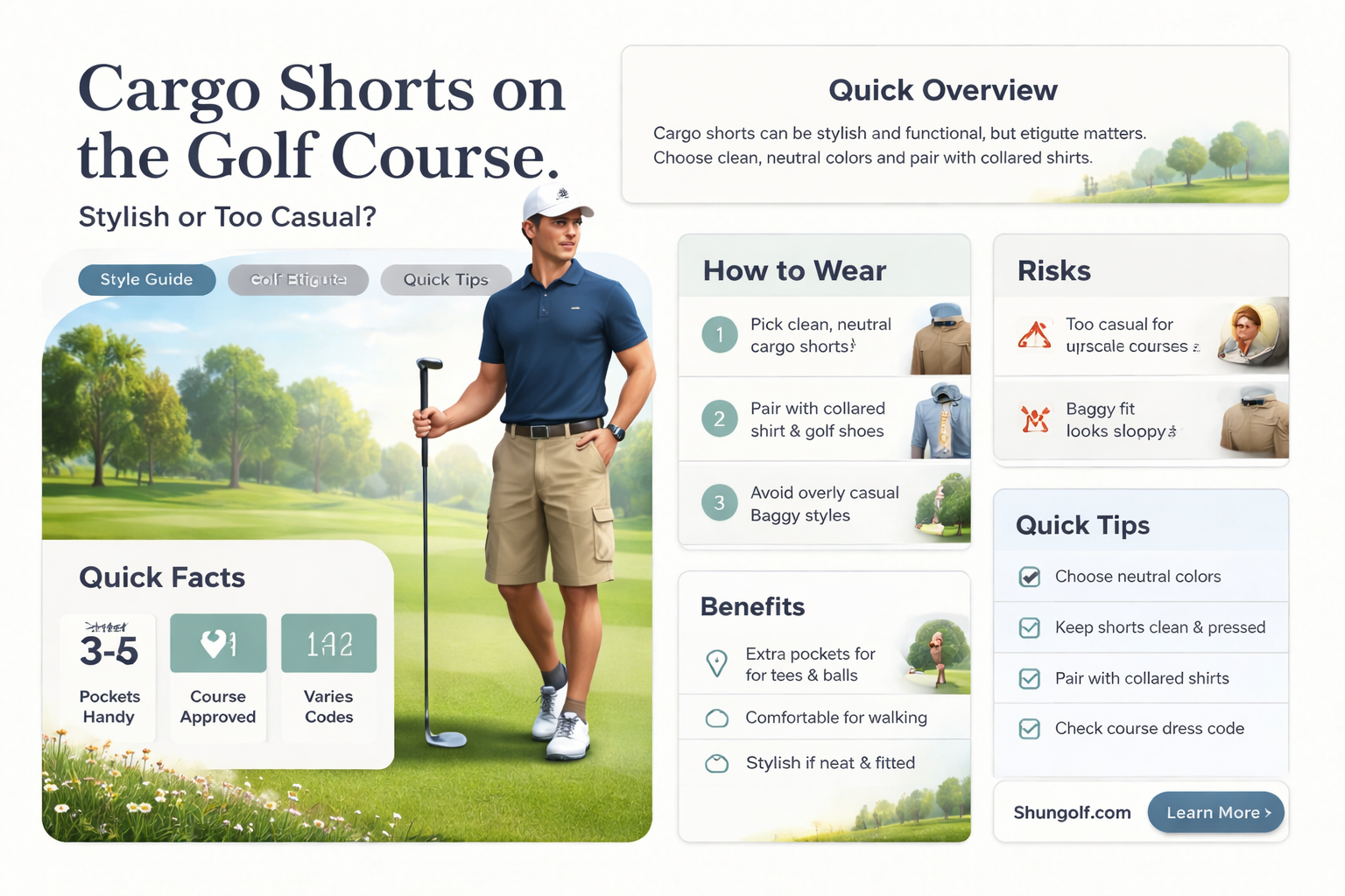 are cargo shorts acceptable golf attire
