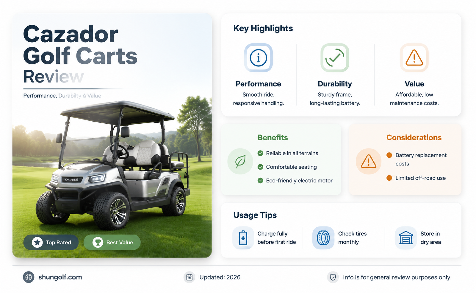 are cazador golf carts any good