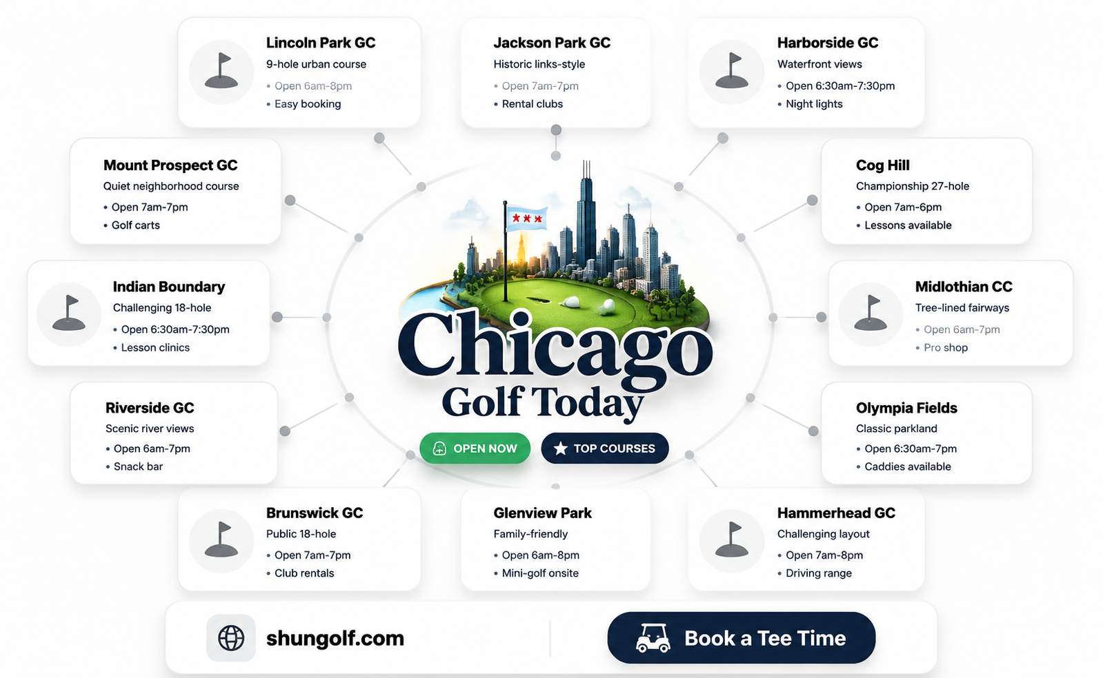 are any golf courses open in chicago