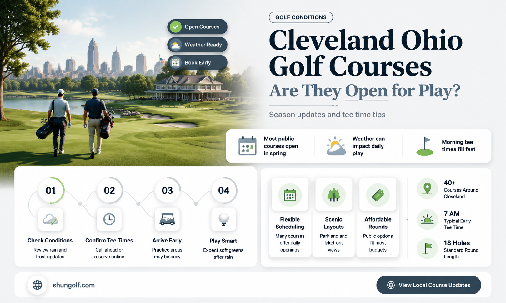 are golf courses open in cleveland ohio