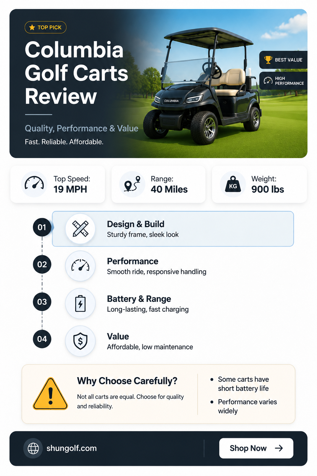 are columbia golf carts any good