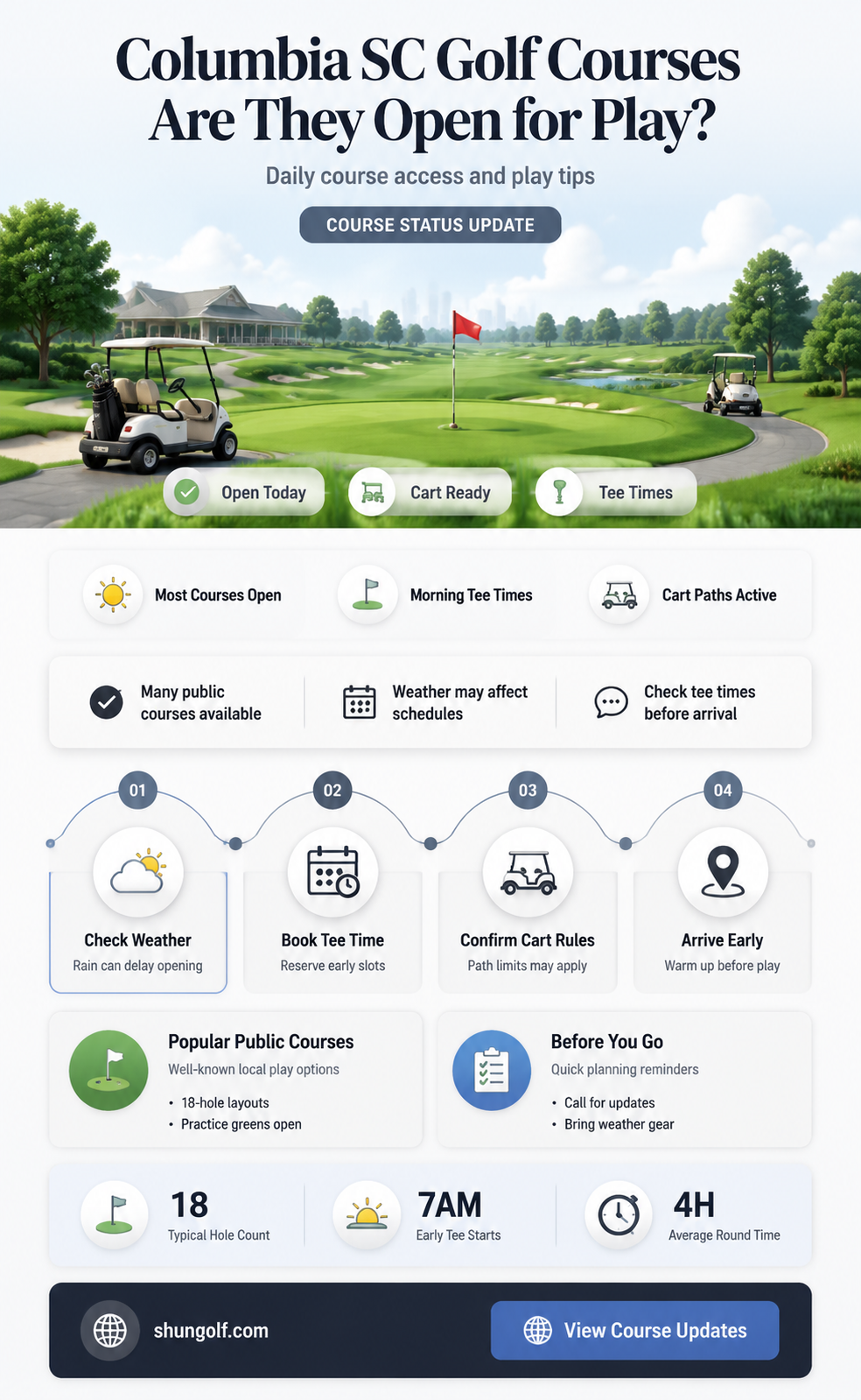 are golf courses open in columbia sc
