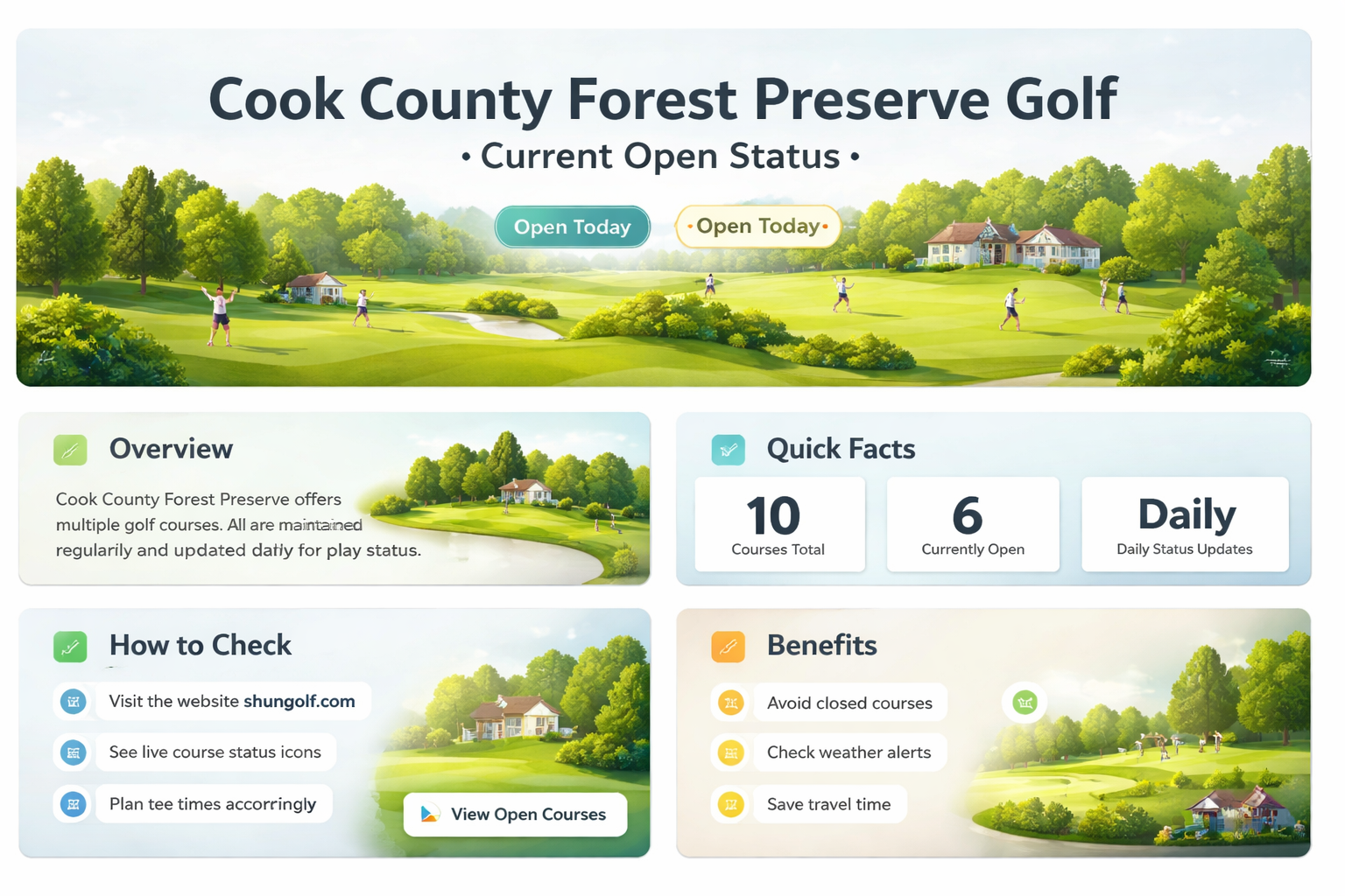 are cook county forest preserve golf courses open